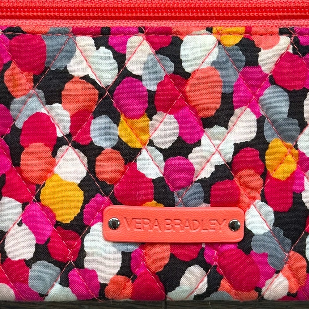 Vera Bradley Top Zip Wallet Wristlet in Pink Pixie Confetti Polka Dot- 4”x7.5” - Picture 4 of 7